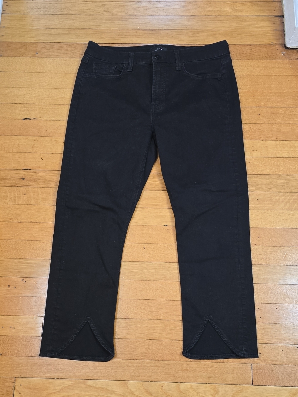 Jen 7, Ankle Straight w/ Tulip Hem Jeans, Black, EUC, Women's 12